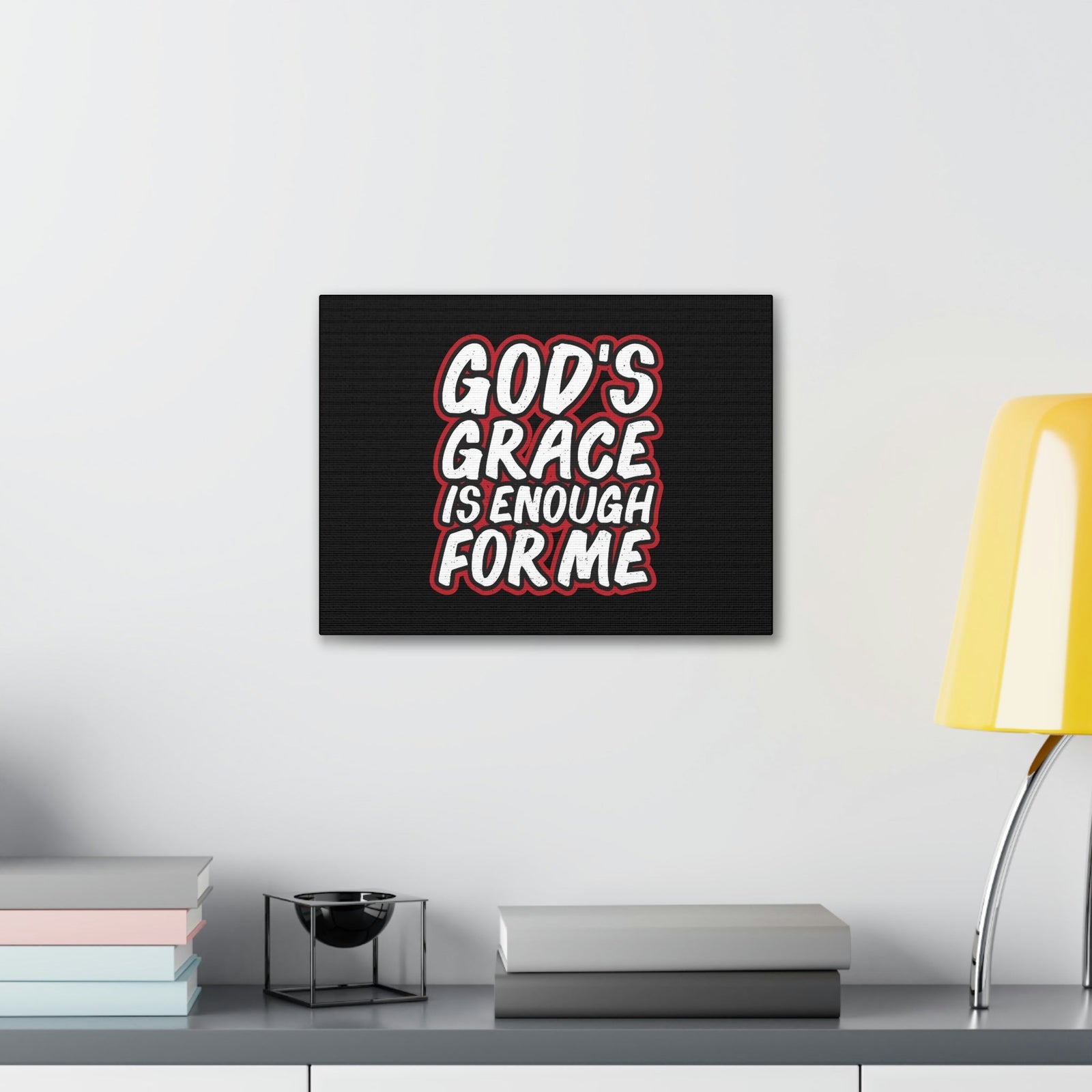 Scripture Walls God's Grace 2 Corinthians 12:9 Black Christian Wall Art Bible Verse Print Ready to Hang Unframed-Express Your Love Gifts