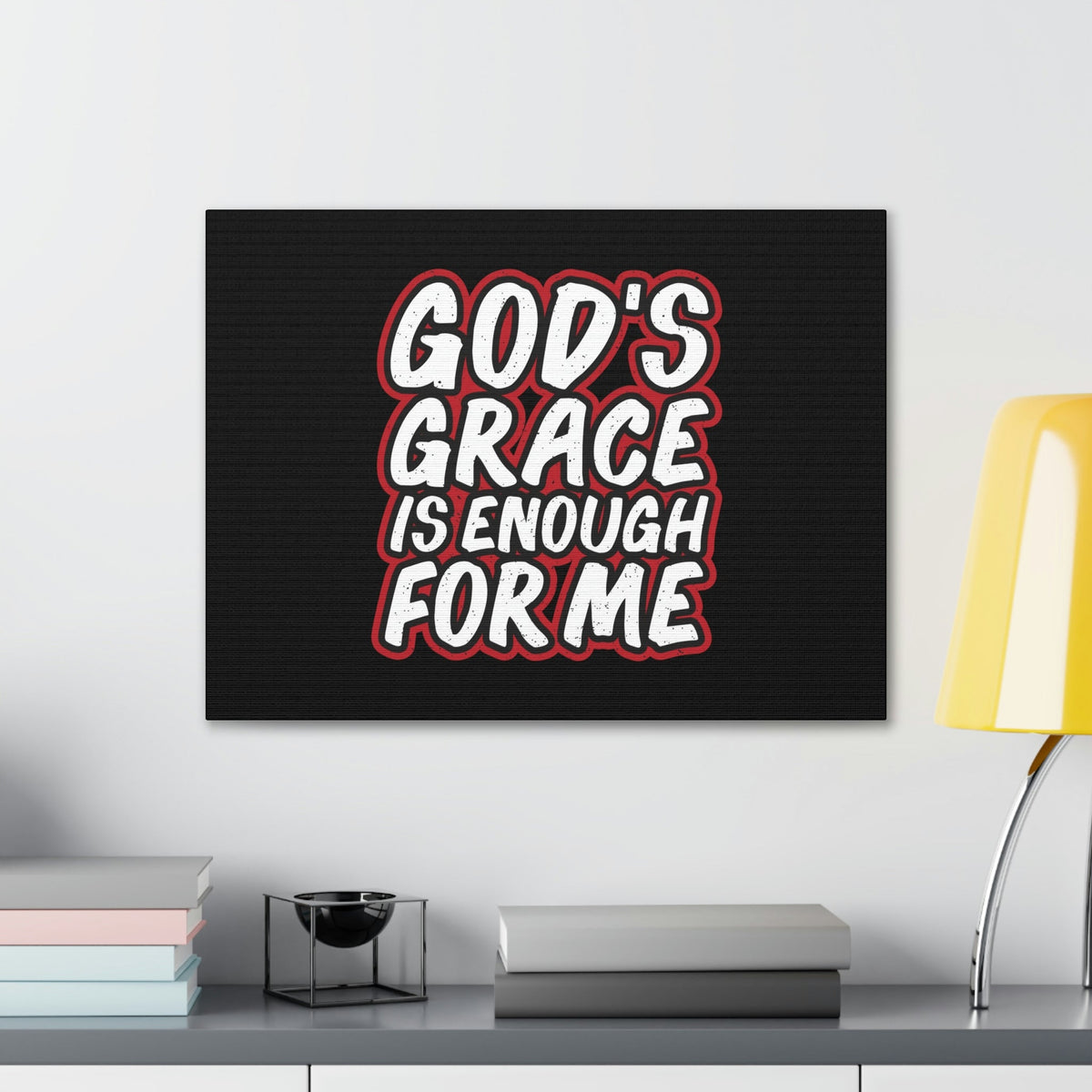 Scripture Walls God's Grace 2 Corinthians 12:9 Black Christian Wall Art Bible Verse Print Ready to Hang Unframed-Express Your Love Gifts