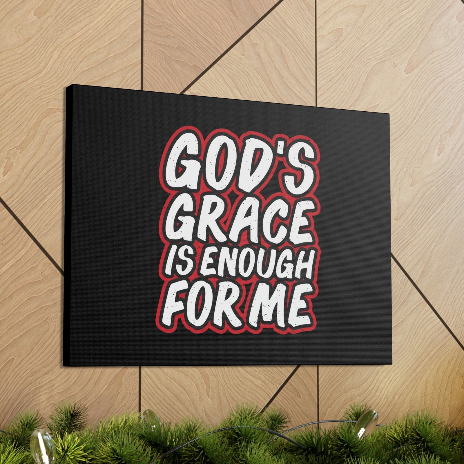 Scripture Walls God's Grace 2 Corinthians 12:9 Black Christian Wall Art Bible Verse Print Ready to Hang Unframed-Express Your Love Gifts