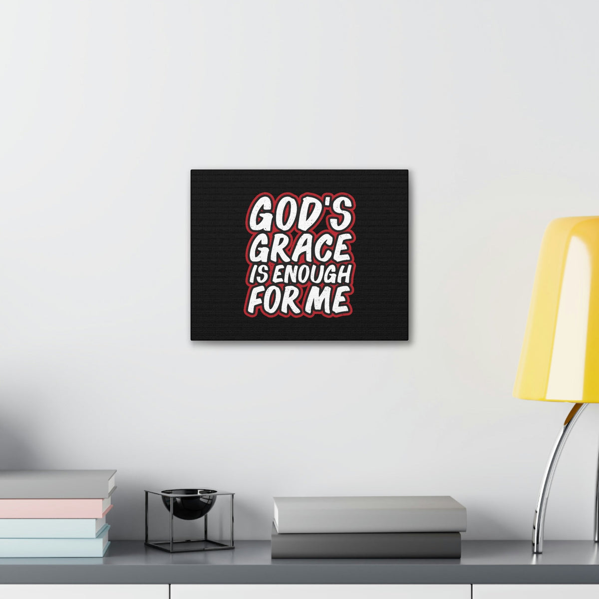 Scripture Walls God's Grace 2 Corinthians 12:9 Black Christian Wall Art Bible Verse Print Ready to Hang Unframed-Express Your Love Gifts