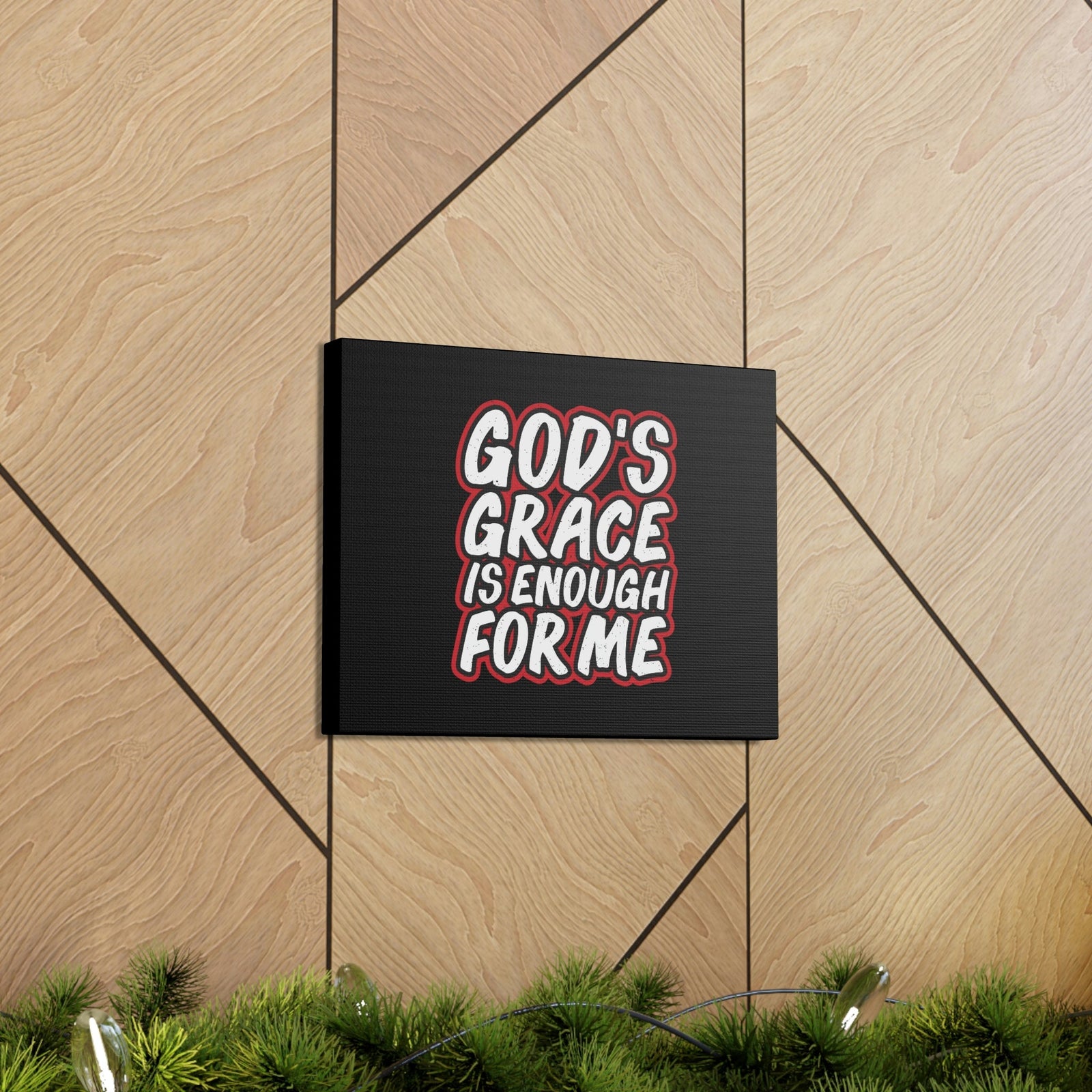Scripture Walls God's Grace 2 Corinthians 12:9 Black Christian Wall Art Bible Verse Print Ready to Hang Unframed-Express Your Love Gifts