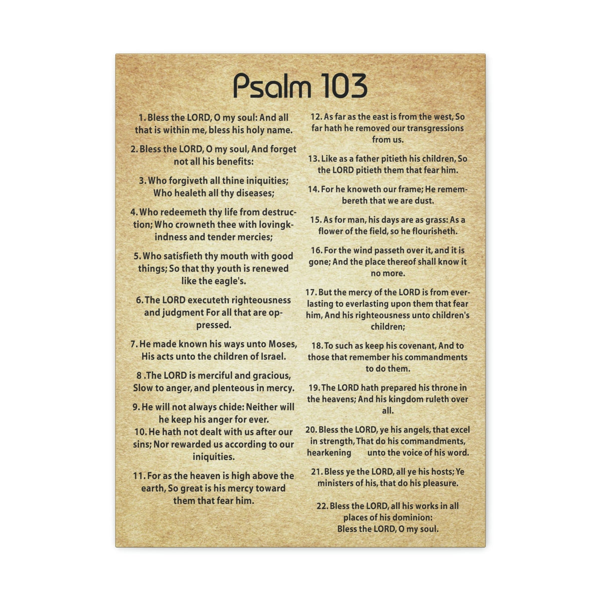 Scripture Walls God's Great Love Psalm 103 Christian Wall Art Print Ready to Hang Unframed-Express Your Love Gifts