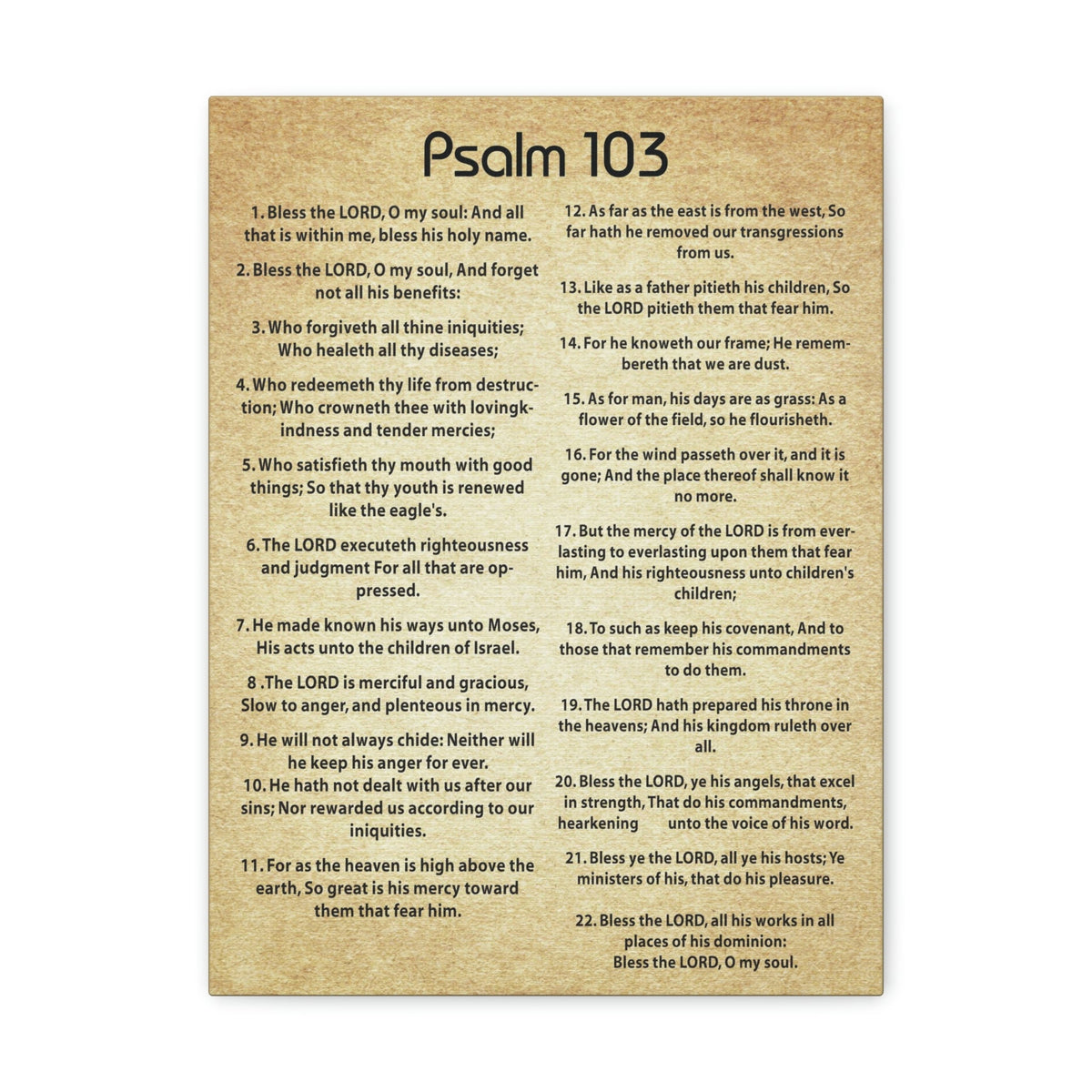 Scripture Walls God's Great Love Psalm 103 Christian Wall Art Print Ready to Hang Unframed-Express Your Love Gifts