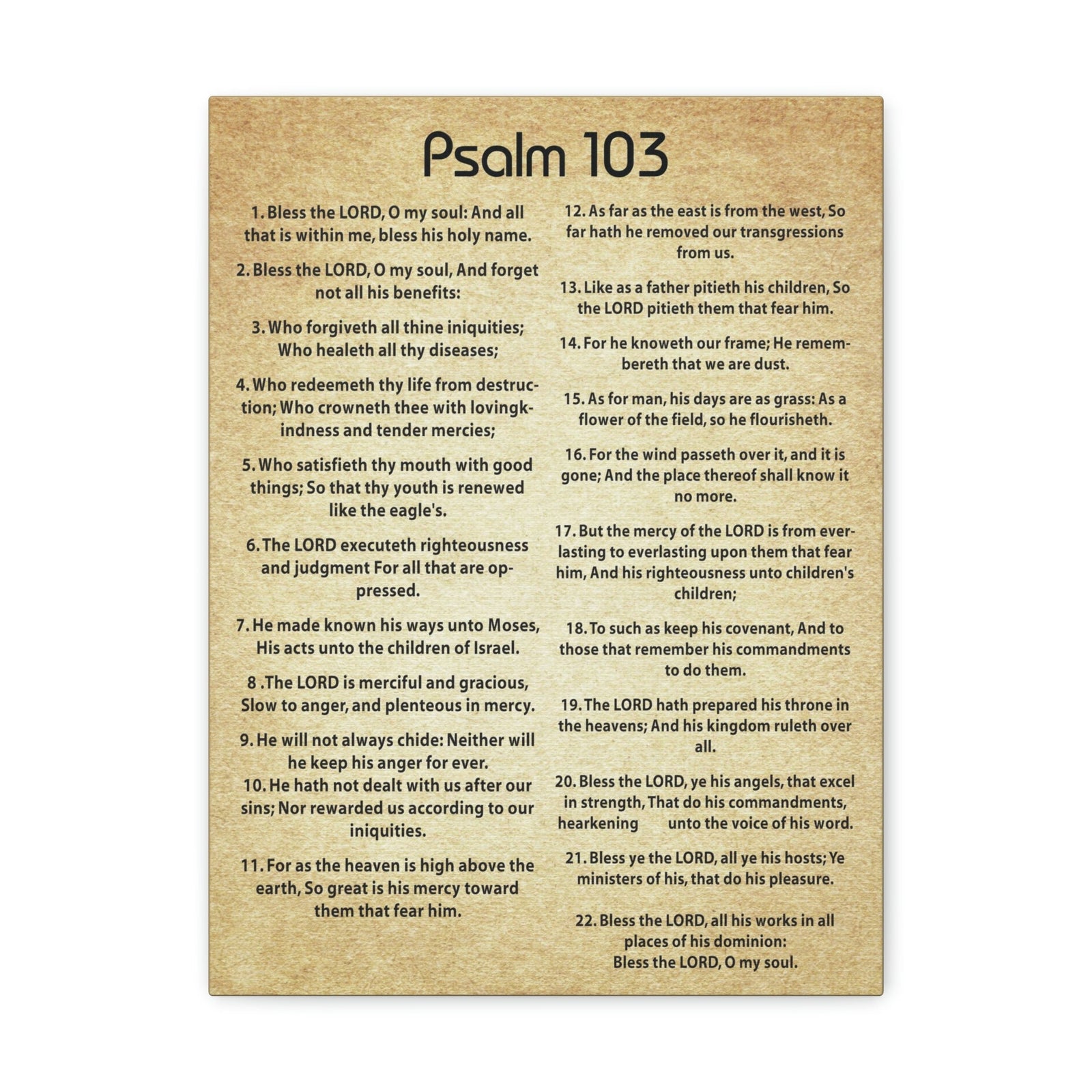 Scripture Walls God's Great Love Psalm 103 Christian Wall Art Print Ready to Hang Unframed-Express Your Love Gifts