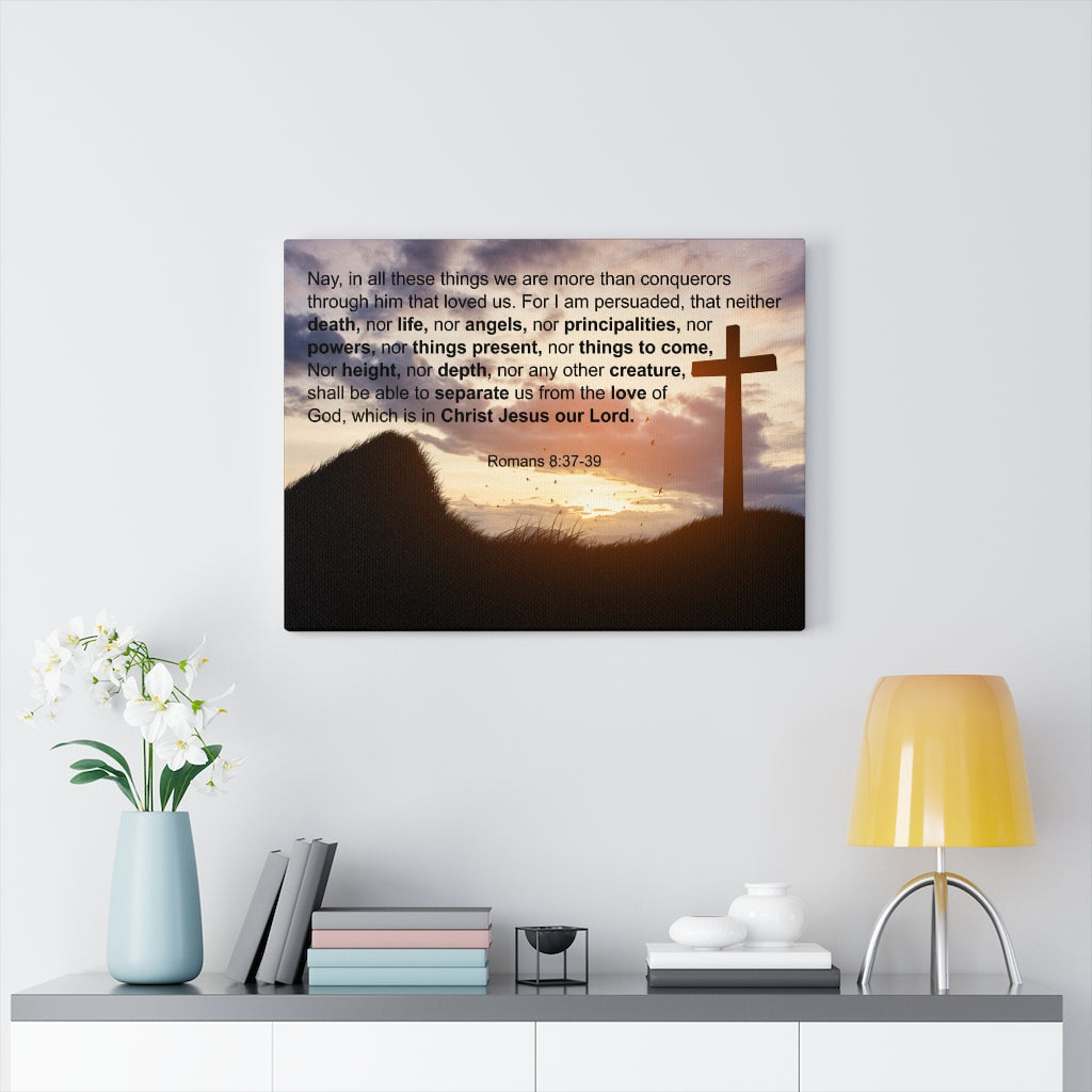 Scripture Walls God's Love Romans 8:37-39 Christian Home Decor Bible Art Unframed-Express Your Love Gifts