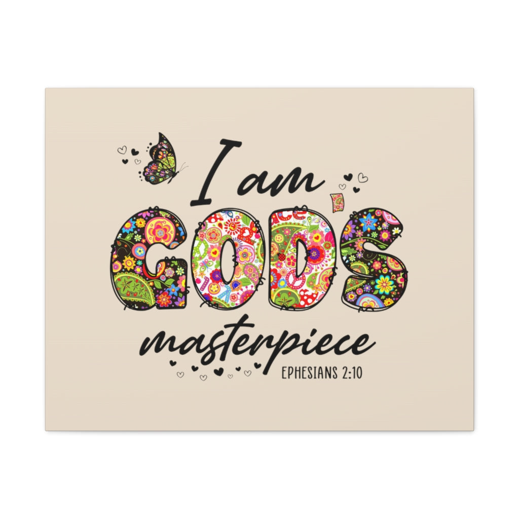 Scripture Walls God's Masterpiece Ephesians 2:10 Bible Verse Canvas Christian Wall Art Ready to Hang Unframed-Express Your Love Gifts