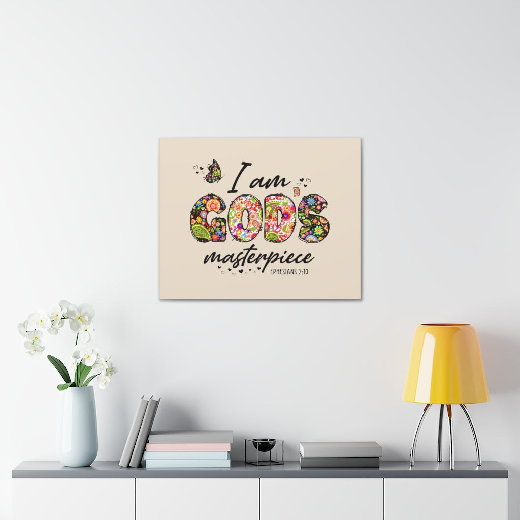 Scripture Walls God's Masterpiece Ephesians 2:10 Bible Verse Canvas Christian Wall Art Ready to Hang Unframed-Express Your Love Gifts