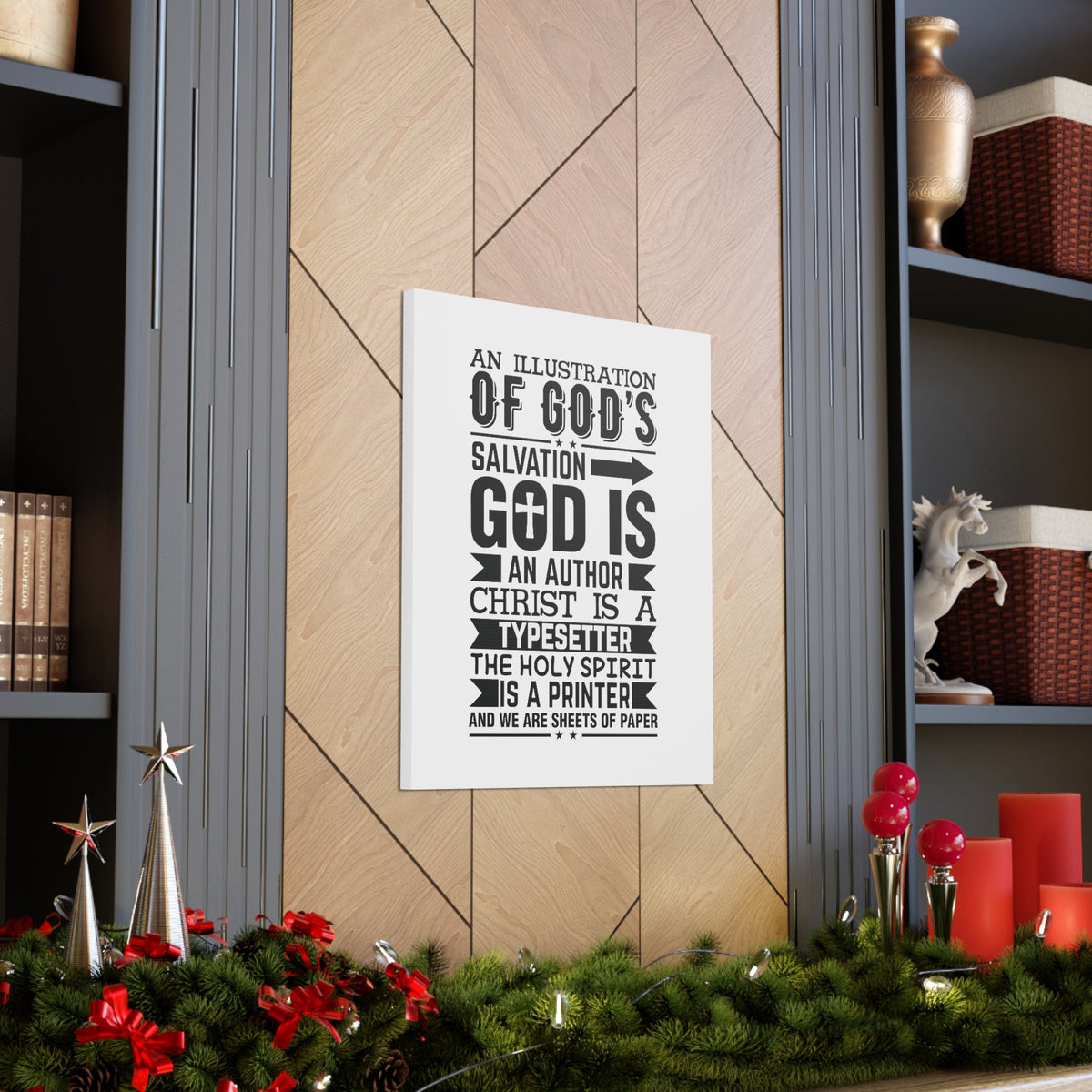 Scripture Walls God's Salvation Titus 3:5 Christian Wall Art Bible Verse Print Ready to Hang Unframed-Express Your Love Gifts