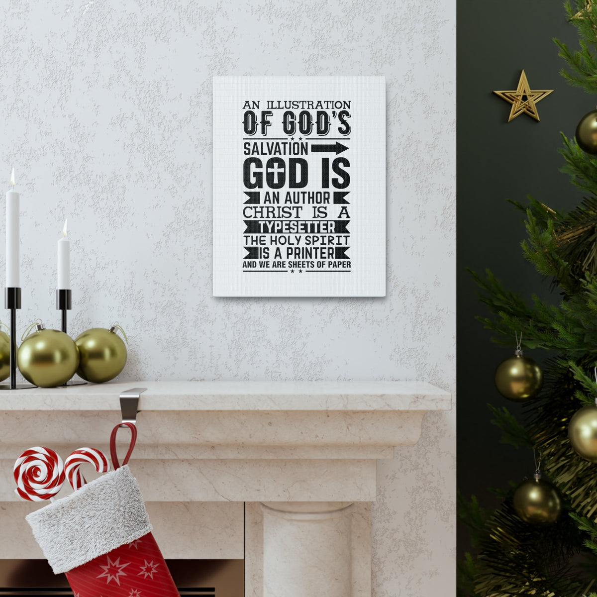 Scripture Walls God's Salvation Titus 3:5 Christian Wall Art Bible Verse Print Ready to Hang Unframed-Express Your Love Gifts