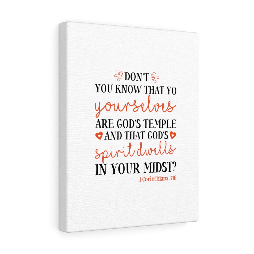Scripture Walls God's Temple 1 Corinthians 3:16 Bible Verse Canvas Christian Wall Art Ready to Hang Unframed-Express Your Love Gifts