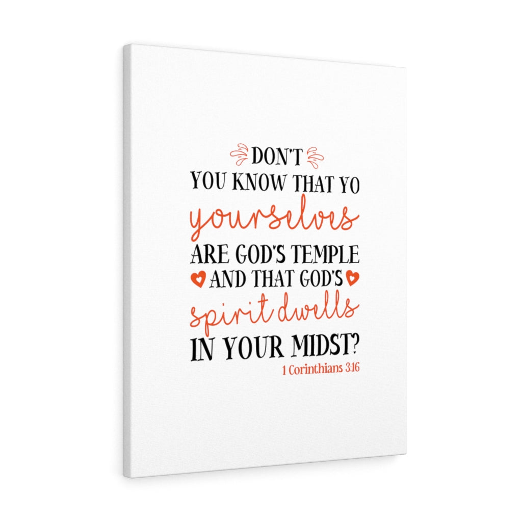 Scripture Walls God's Temple 1 Corinthians 3:16 Bible Verse Canvas Christian Wall Art Ready to Hang Unframed-Express Your Love Gifts