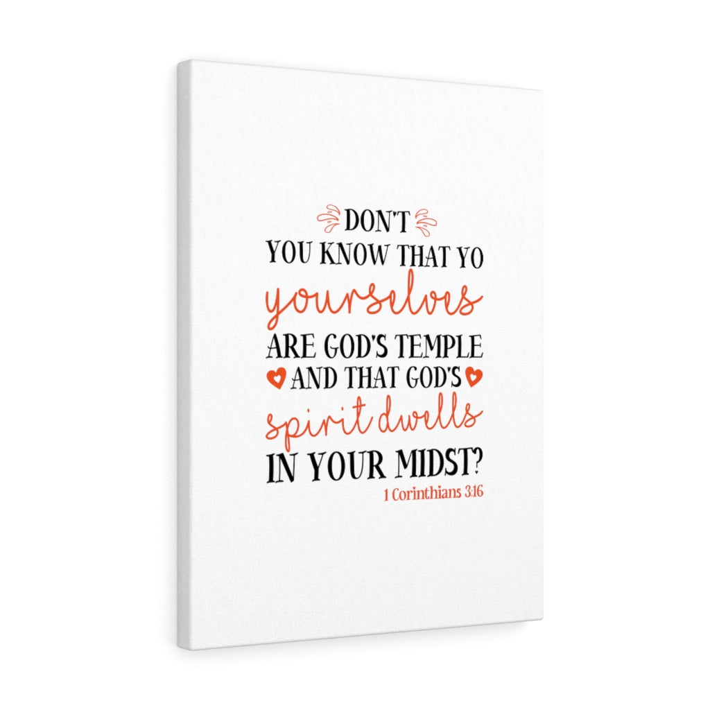 Scripture Walls God's Temple 1 Corinthians 3:16 Bible Verse Canvas Christian Wall Art Ready to Hang Unframed-Express Your Love Gifts