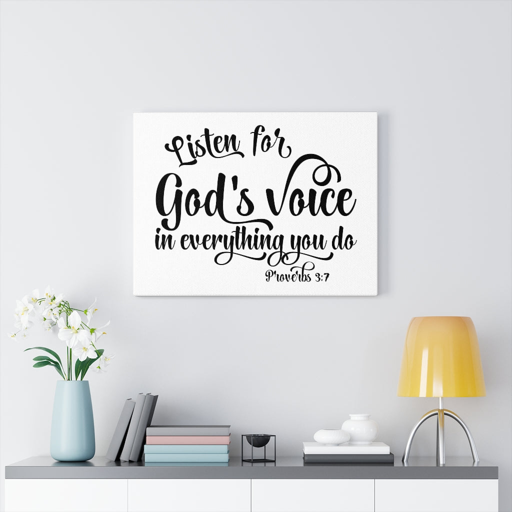 Scripture Walls God's Voice Proverbs 3:7 Bible Verse Canvas Christian Wall Art Ready to Hang Unframed-Express Your Love Gifts