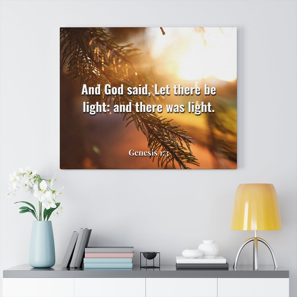 Scripture Walls God Said Genesis 1:3 Bible Verse Canvas Christian Wall Art Ready to Hang Unframed-Express Your Love Gifts