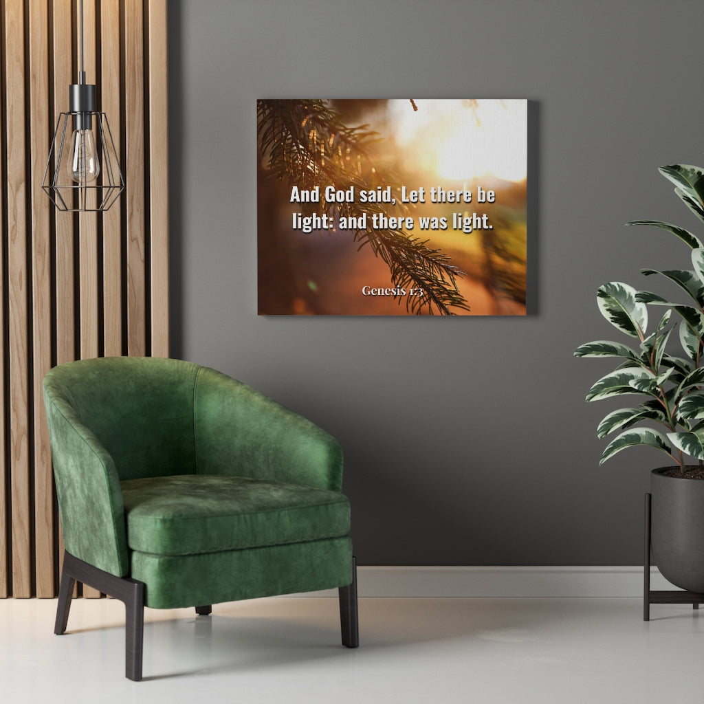 Scripture Walls God Said Genesis 1:3 Bible Verse Canvas Christian Wall Art Ready to Hang Unframed-Express Your Love Gifts