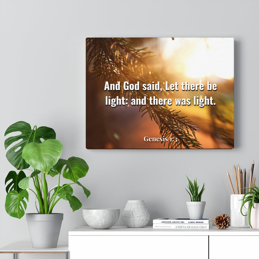 Scripture Walls God Said Genesis 1:3 Bible Verse Canvas Christian Wall Art Ready to Hang Unframed-Express Your Love Gifts