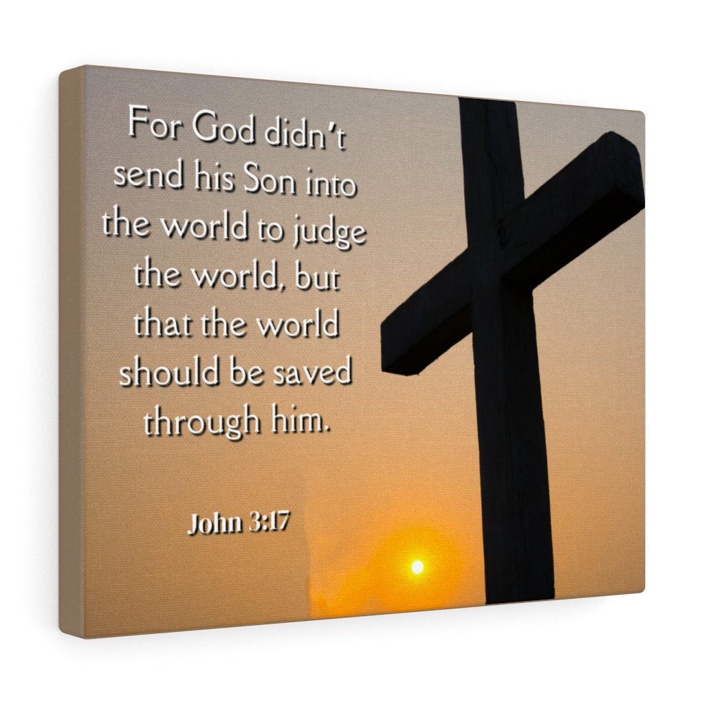 Scripture Walls God Sent His Son John 3:17 Bible Verse Canvas Christian Wall Art Ready to Hang Unframed-Express Your Love Gifts