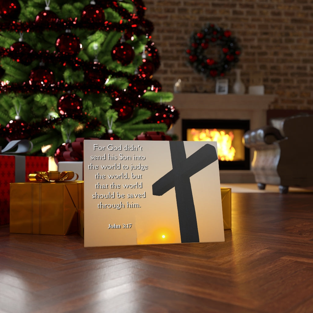 Scripture Walls God Sent His Son John 3:17 Bible Verse Canvas Christian Wall Art Ready to Hang Unframed-Express Your Love Gifts