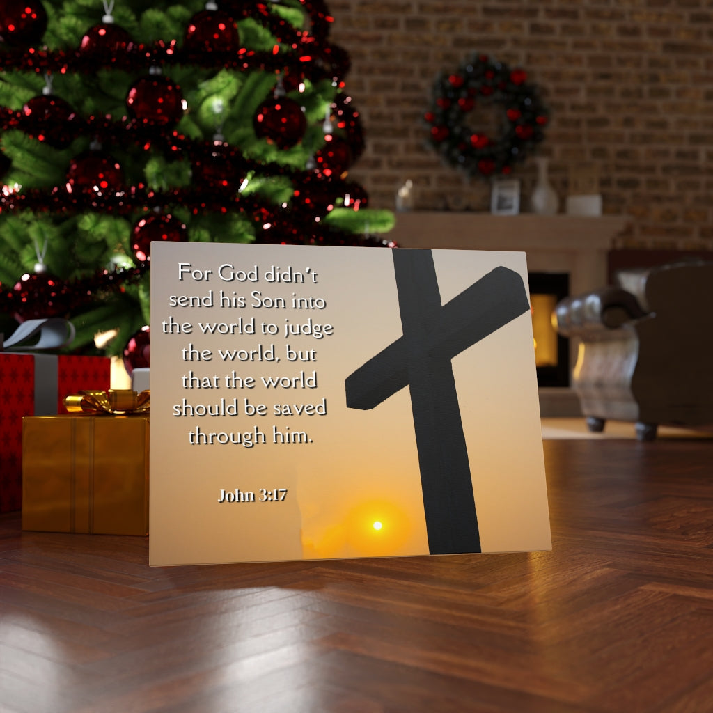 Scripture Walls God Sent His Son John 3:17 Bible Verse Canvas Christian Wall Art Ready to Hang Unframed-Express Your Love Gifts