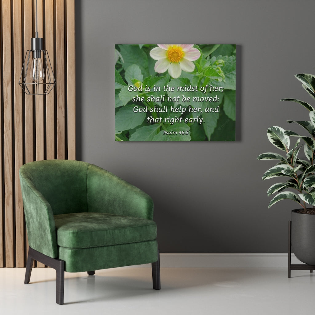 Scripture Walls God Shall Help Her Psalm 46:5 Bible Verse Canvas Christian Wall Art Ready to Hang Unframed-Express Your Love Gifts