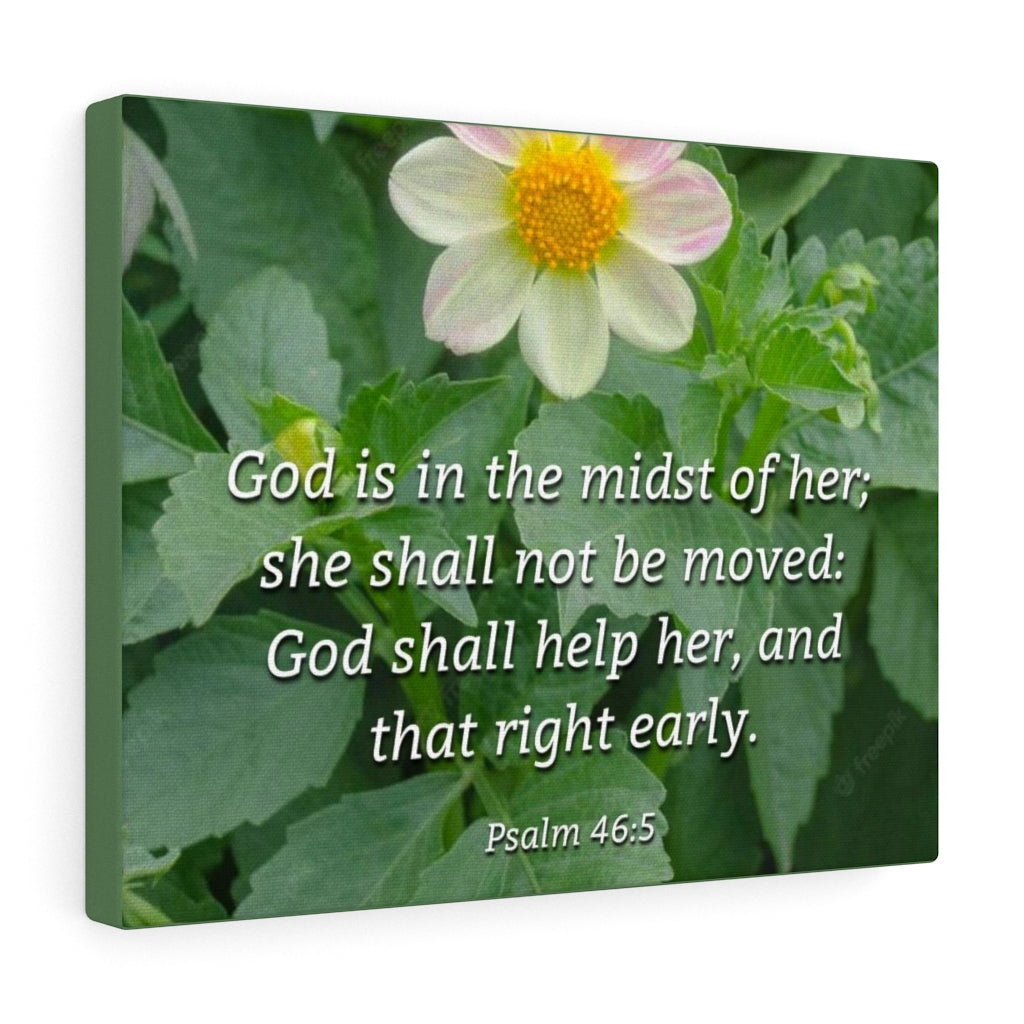Scripture Walls God Shall Help Her Psalm 46:5 Bible Verse Canvas Christian Wall Art Ready to Hang Unframed-Express Your Love Gifts