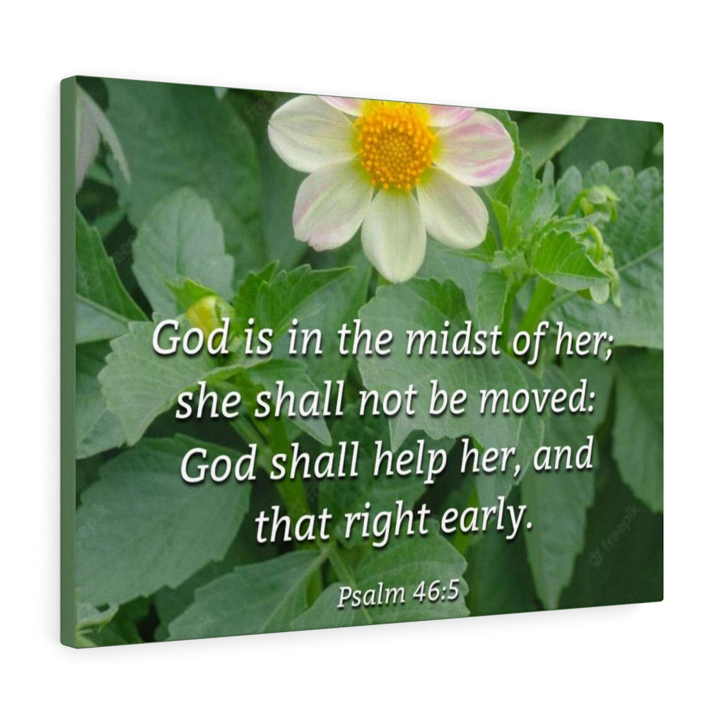 Scripture Walls God Shall Help Her Psalm 46:5 Bible Verse Canvas Christian Wall Art Ready to Hang Unframed-Express Your Love Gifts