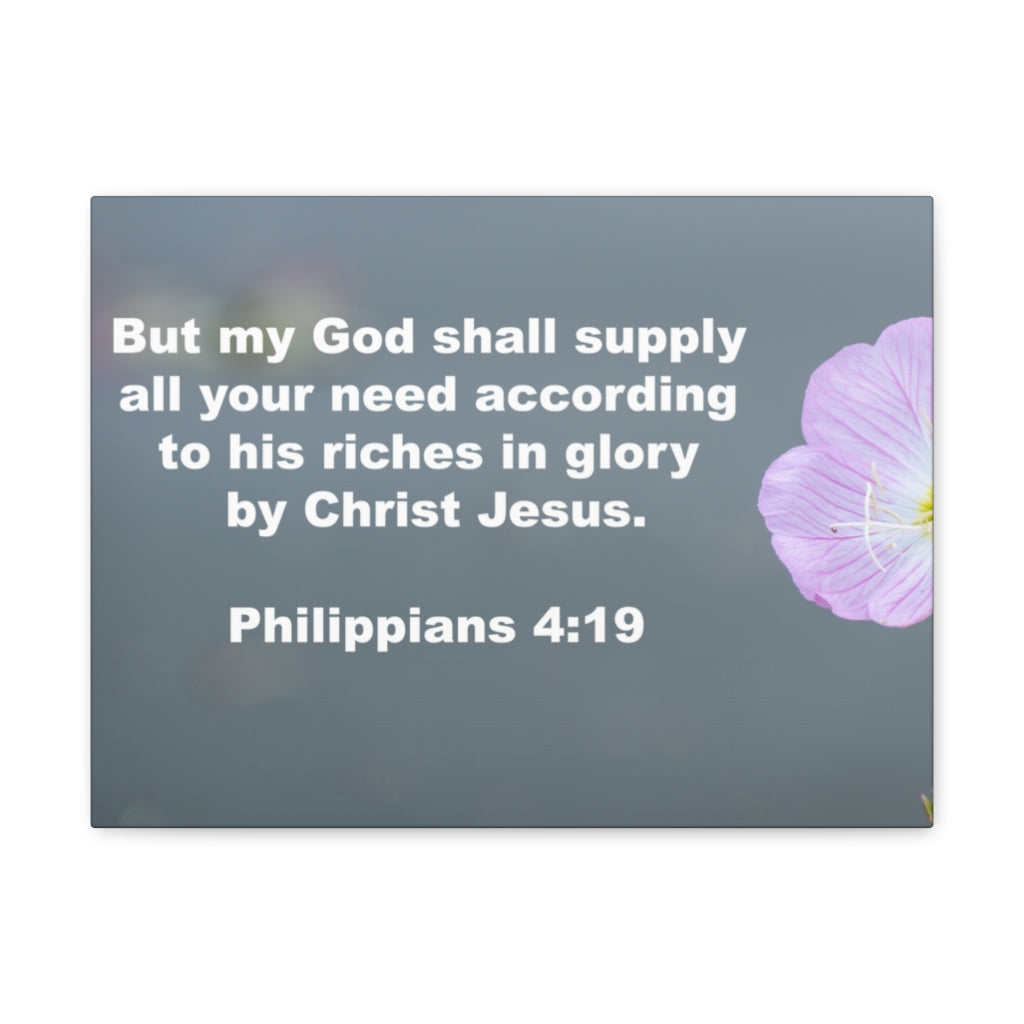 Scripture Walls God Shall Supply Philippians 4:19 Bible Verse Canvas Christian Wall Art Ready to Hang Unframed-Express Your Love Gifts