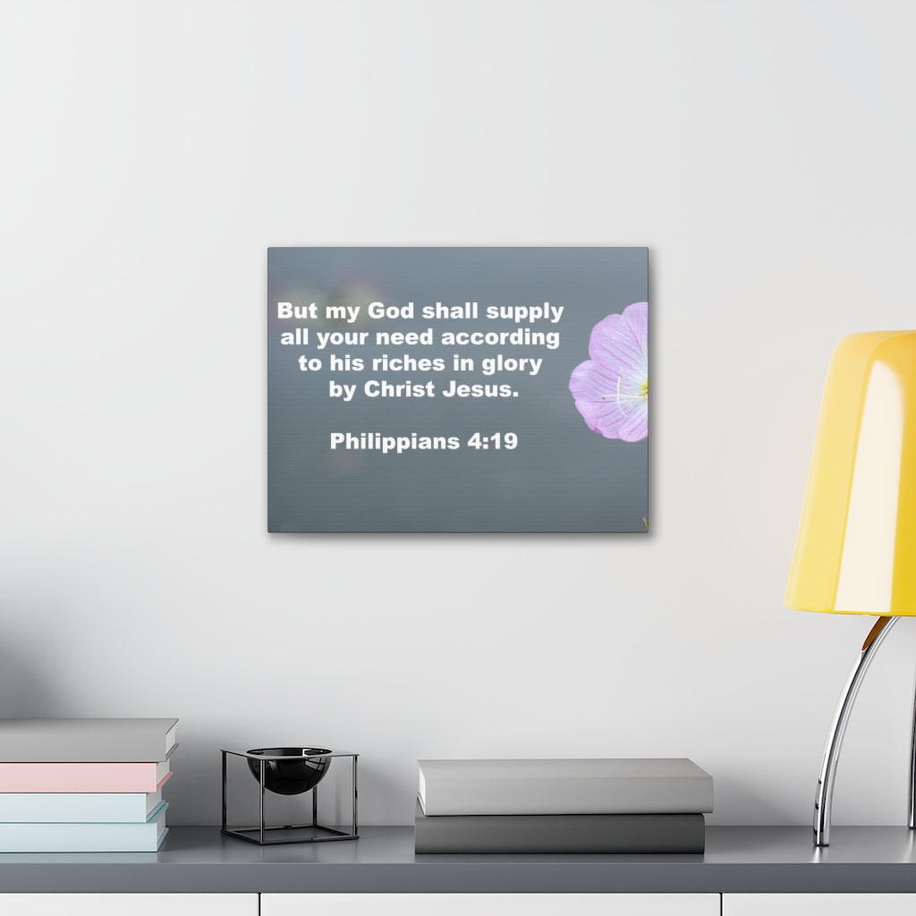 Scripture Walls God Shall Supply Philippians 4:19 Bible Verse Canvas Christian Wall Art Ready to Hang Unframed-Express Your Love Gifts