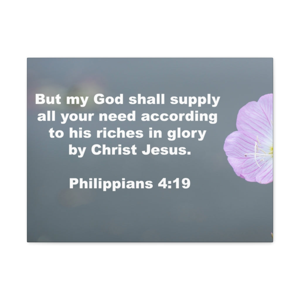 Scripture Walls God Shall Supply Philippians 4:19 Bible Verse Canvas Christian Wall Art Ready to Hang Unframed-Express Your Love Gifts
