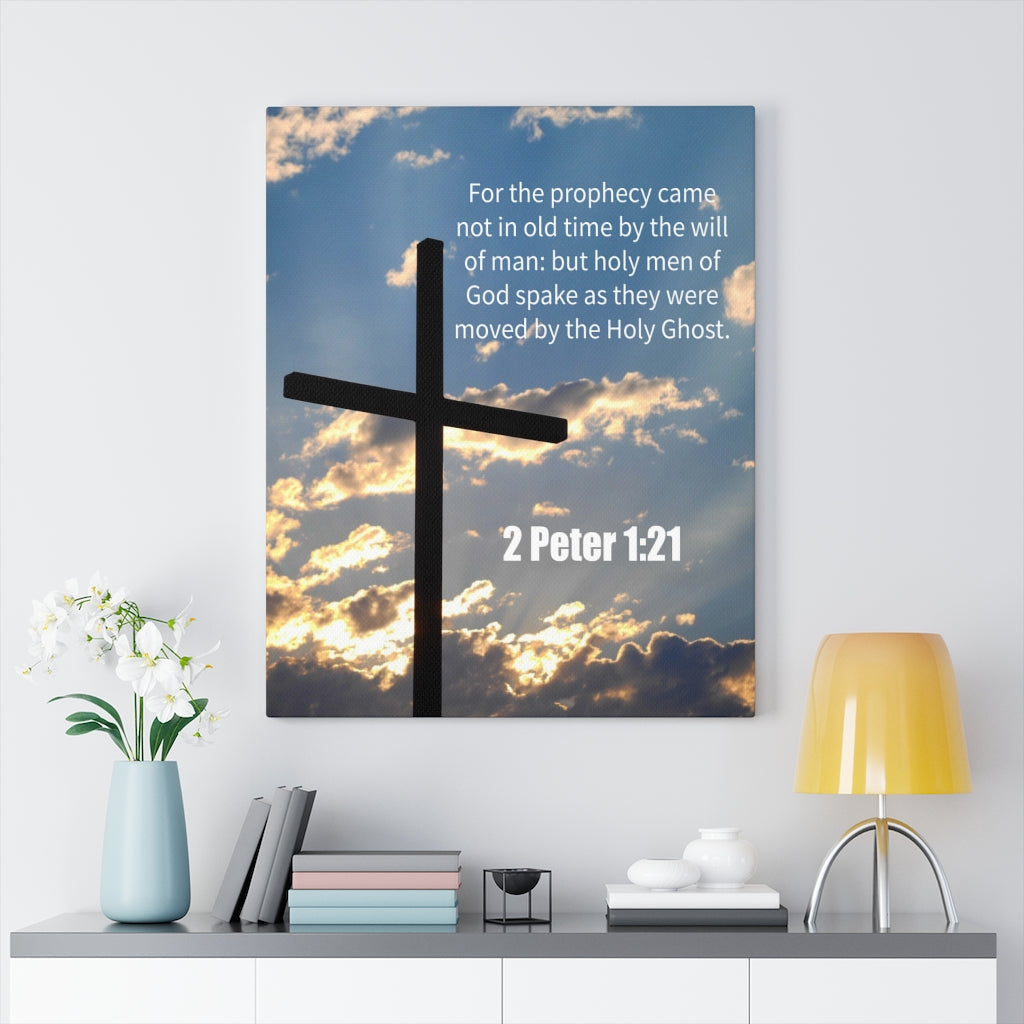 Scripture Walls God Spake 2 Peter 1:21 Bible Verse Canvas Christian Wall Art Ready to Hang Unframed-Express Your Love Gifts
