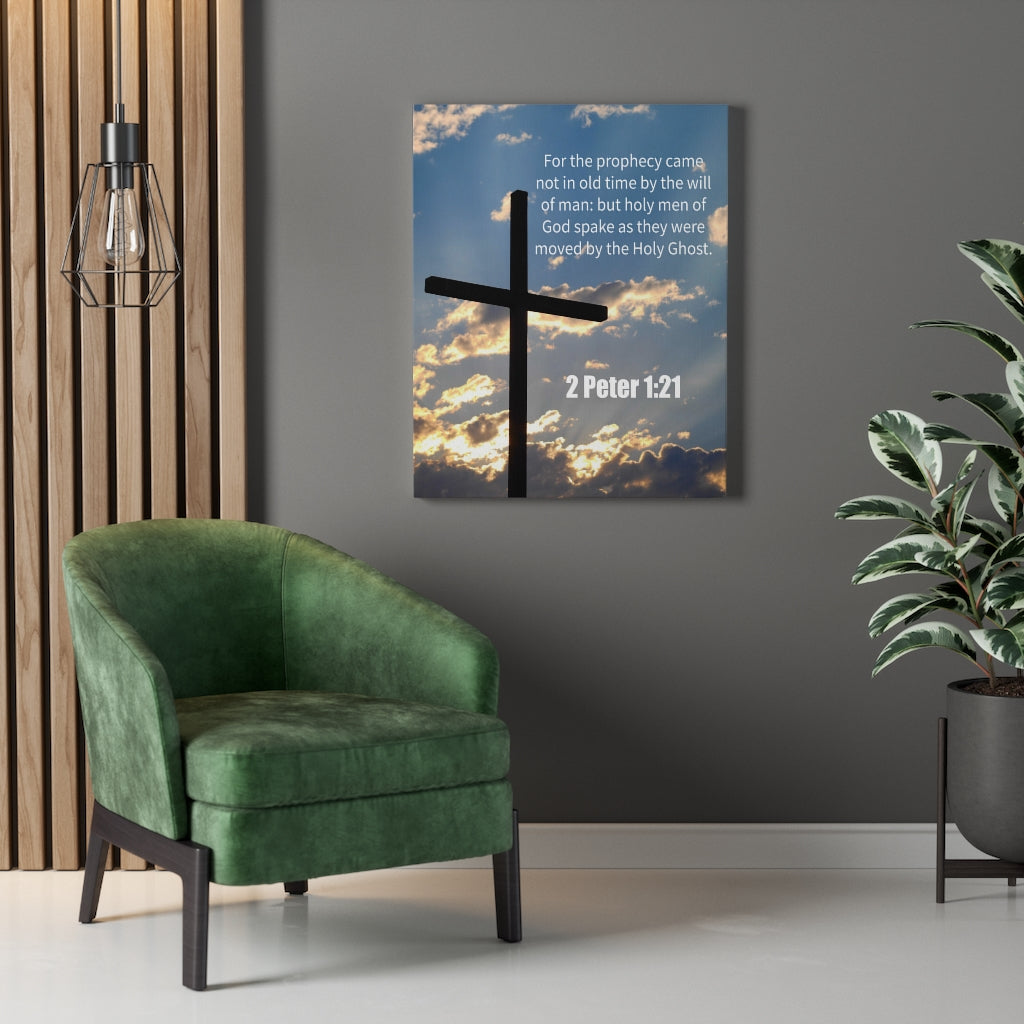 Scripture Walls God Spake 2 Peter 1:21 Bible Verse Canvas Christian Wall Art Ready to Hang Unframed-Express Your Love Gifts