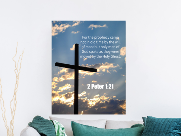 Scripture Walls God Spake 2 Peter 1:21 Bible Verse Canvas Christian Wall Art Ready to Hang Unframed-Express Your Love Gifts