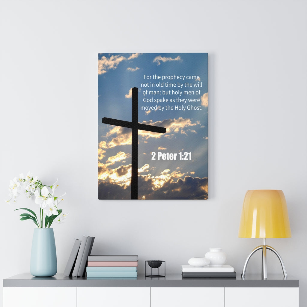 Scripture Walls God Spake 2 Peter 1:21 Bible Verse Canvas Christian Wall Art Ready to Hang Unframed-Express Your Love Gifts