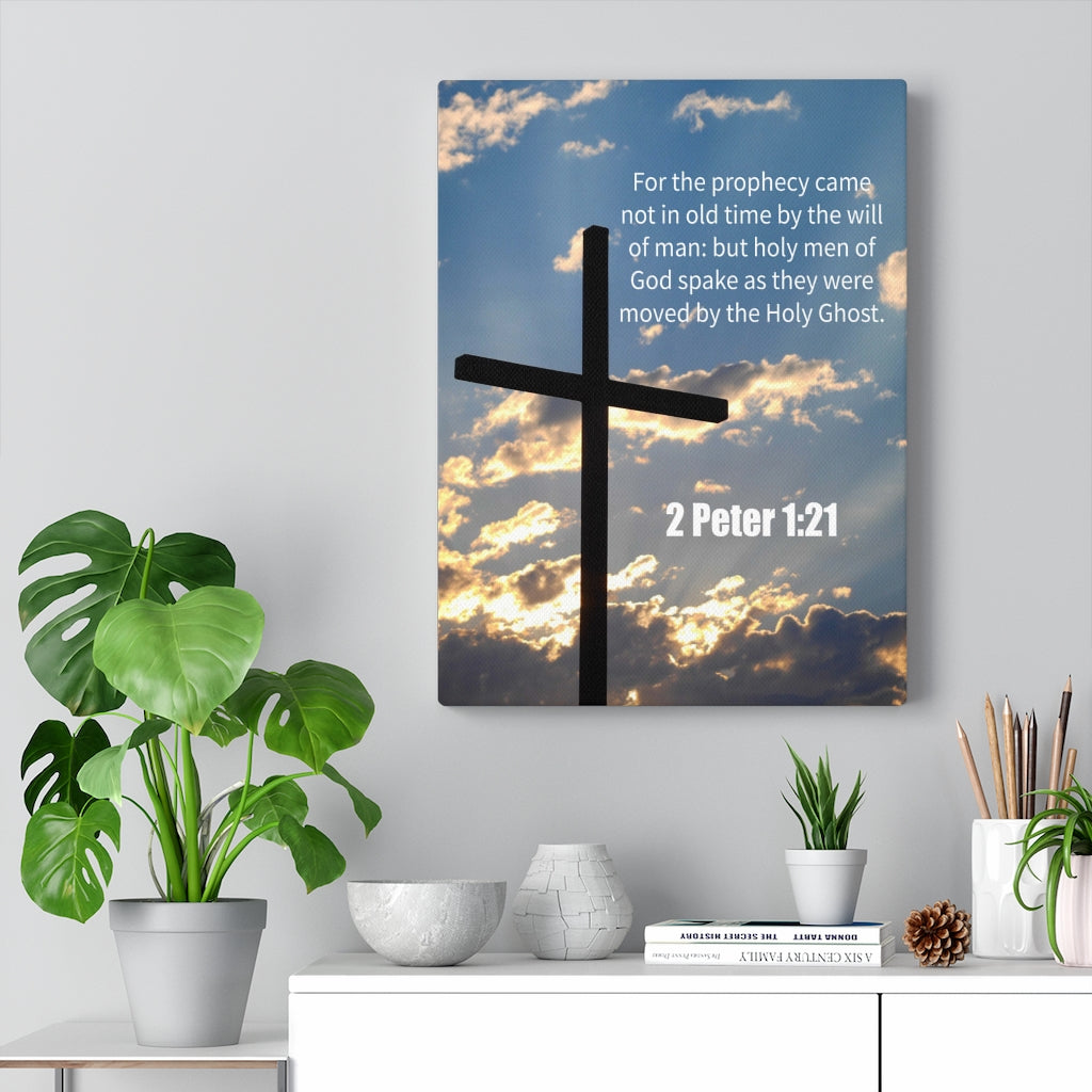 Scripture Walls God Spake 2 Peter 1:21 Bible Verse Canvas Christian Wall Art Ready to Hang Unframed-Express Your Love Gifts