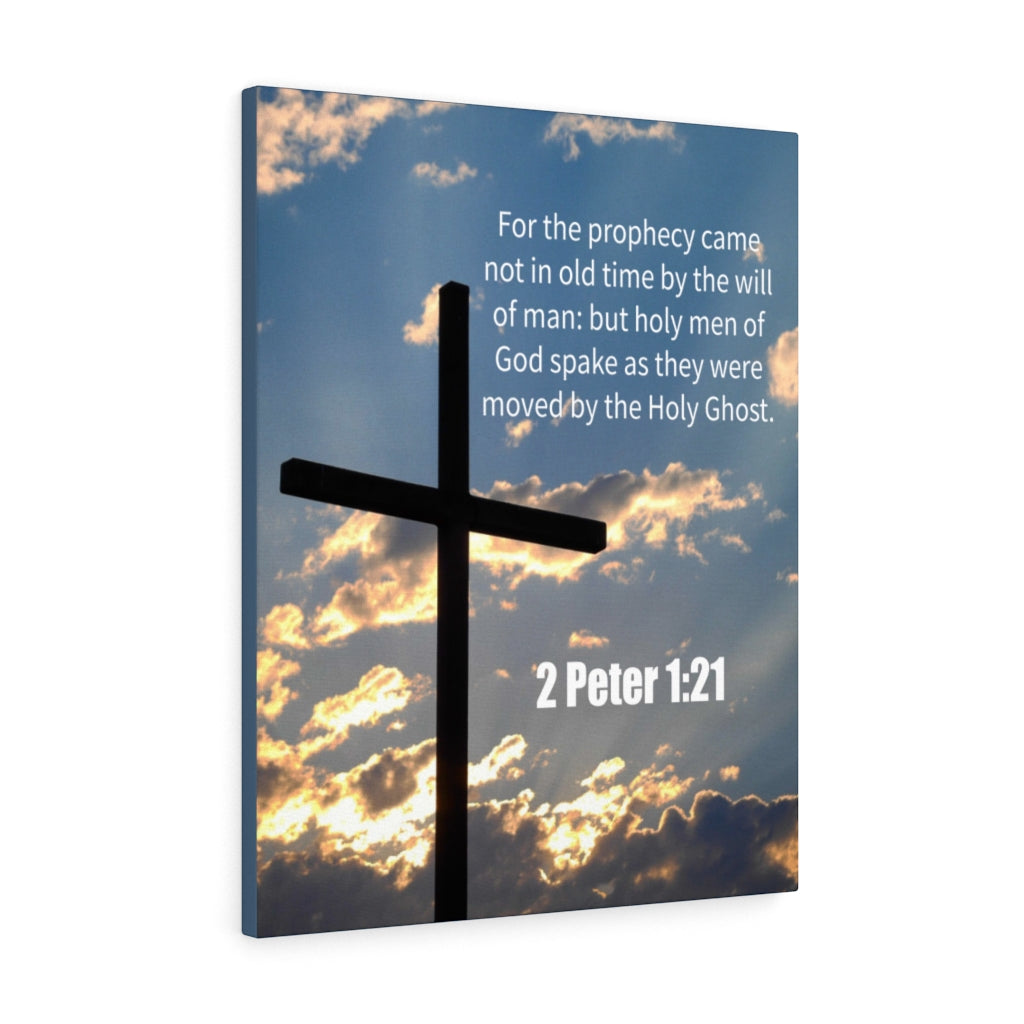 Scripture Walls God Spake 2 Peter 1:21 Bible Verse Canvas Christian Wall Art Ready to Hang Unframed-Express Your Love Gifts