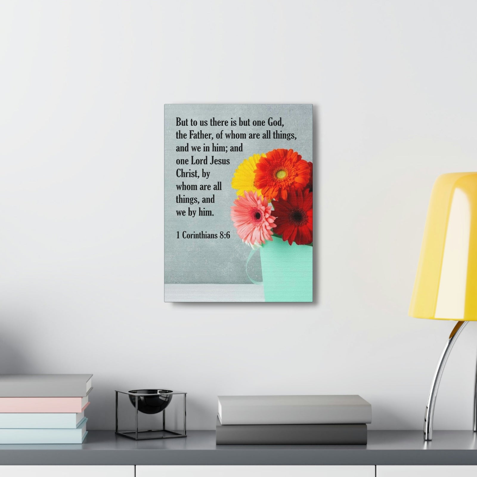 Scripture Walls God The Father 1 Corinthians 8:6 Bible Verse Canvas Christian Wall Art Ready to Hang Unframed-Express Your Love Gifts