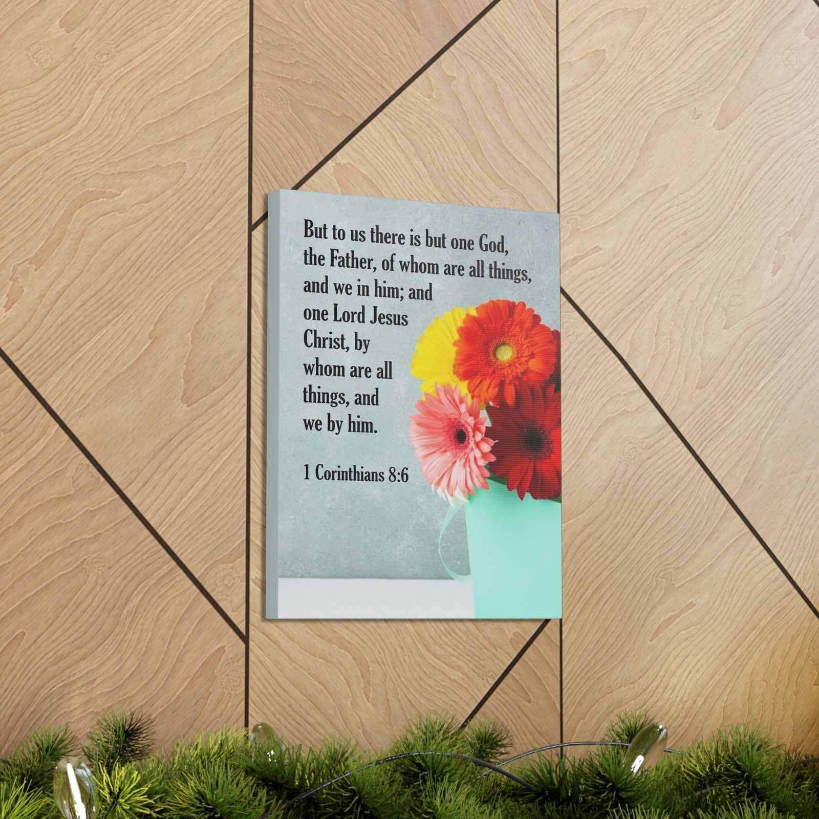 Scripture Walls God The Father 1 Corinthians 8:6 Bible Verse Canvas Christian Wall Art Ready to Hang Unframed-Express Your Love Gifts