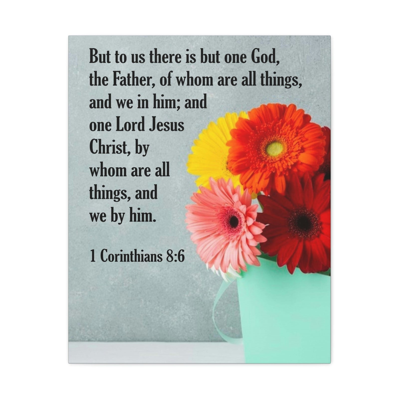 Scripture Walls God The Father 1 Corinthians 8:6 Bible Verse Canvas Christian Wall Art Ready to Hang Unframed-Express Your Love Gifts