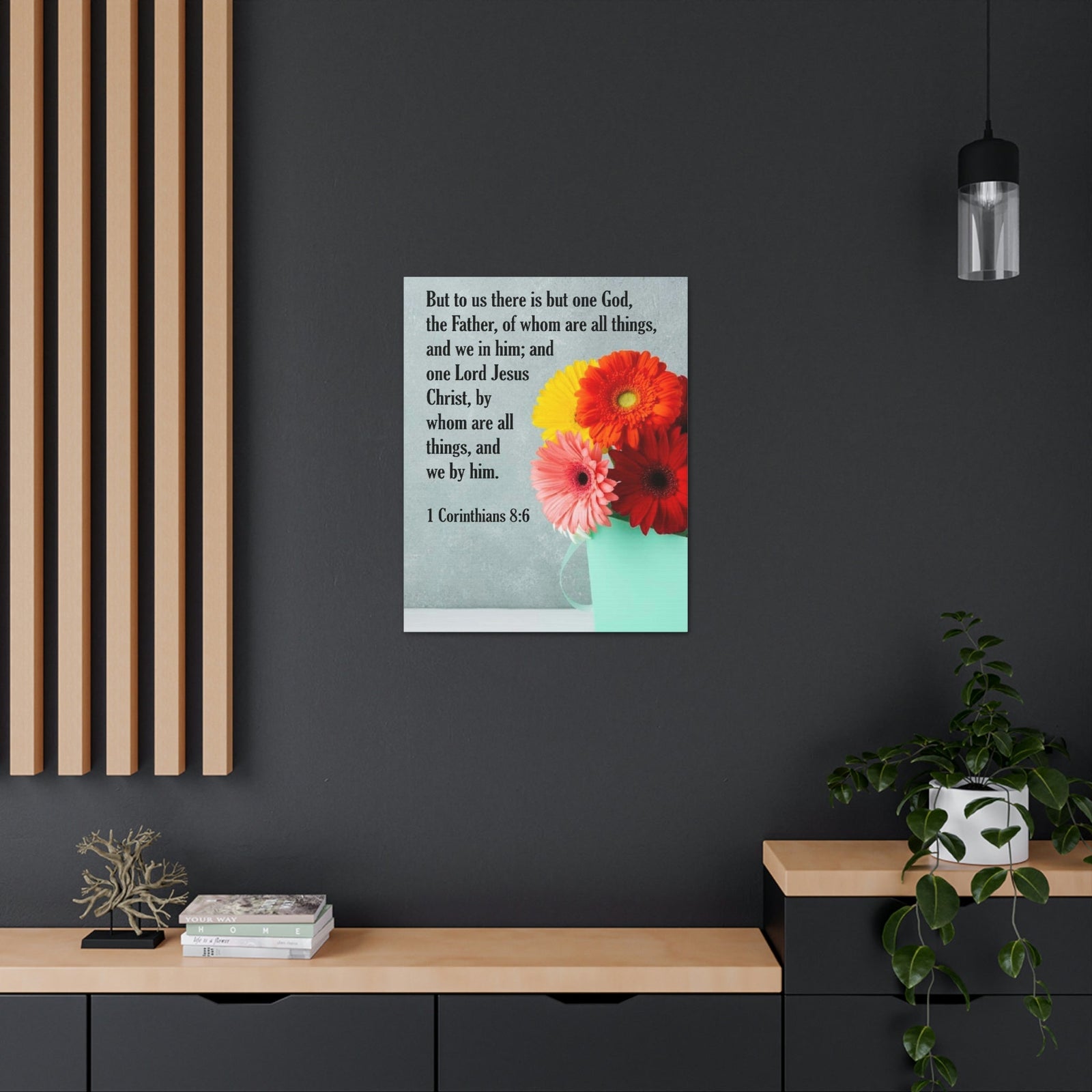 Scripture Walls God The Father 1 Corinthians 8:6 Bible Verse Canvas Christian Wall Art Ready to Hang Unframed-Express Your Love Gifts