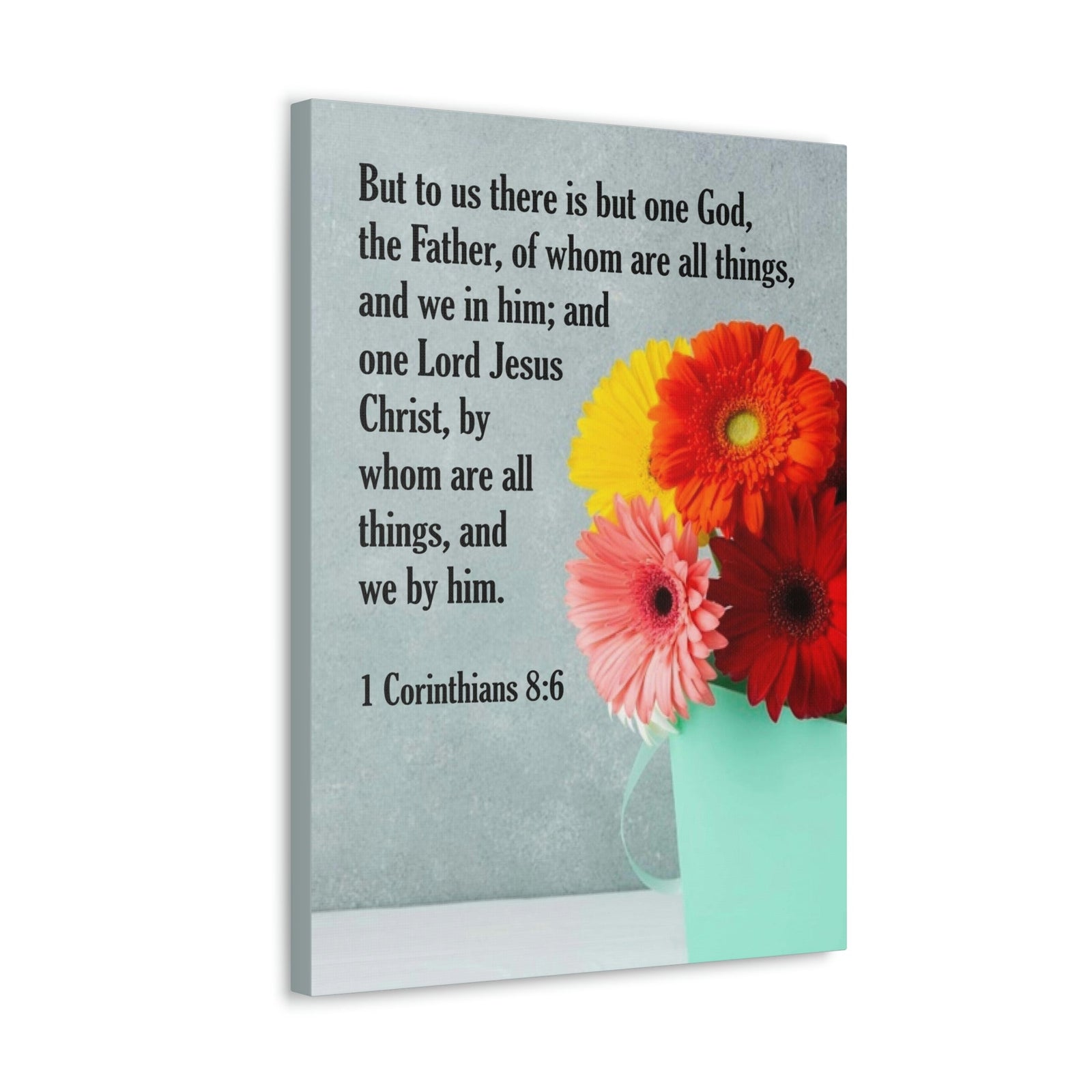 Scripture Walls God The Father 1 Corinthians 8:6 Bible Verse Canvas Christian Wall Art Ready to Hang Unframed-Express Your Love Gifts