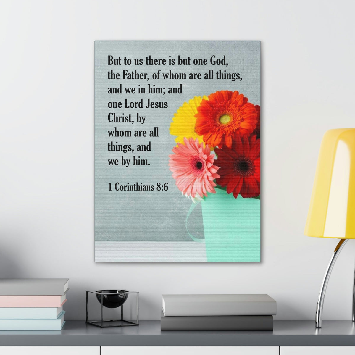 Scripture Walls God The Father 1 Corinthians 8:6 Bible Verse Canvas Christian Wall Art Ready to Hang Unframed-Express Your Love Gifts