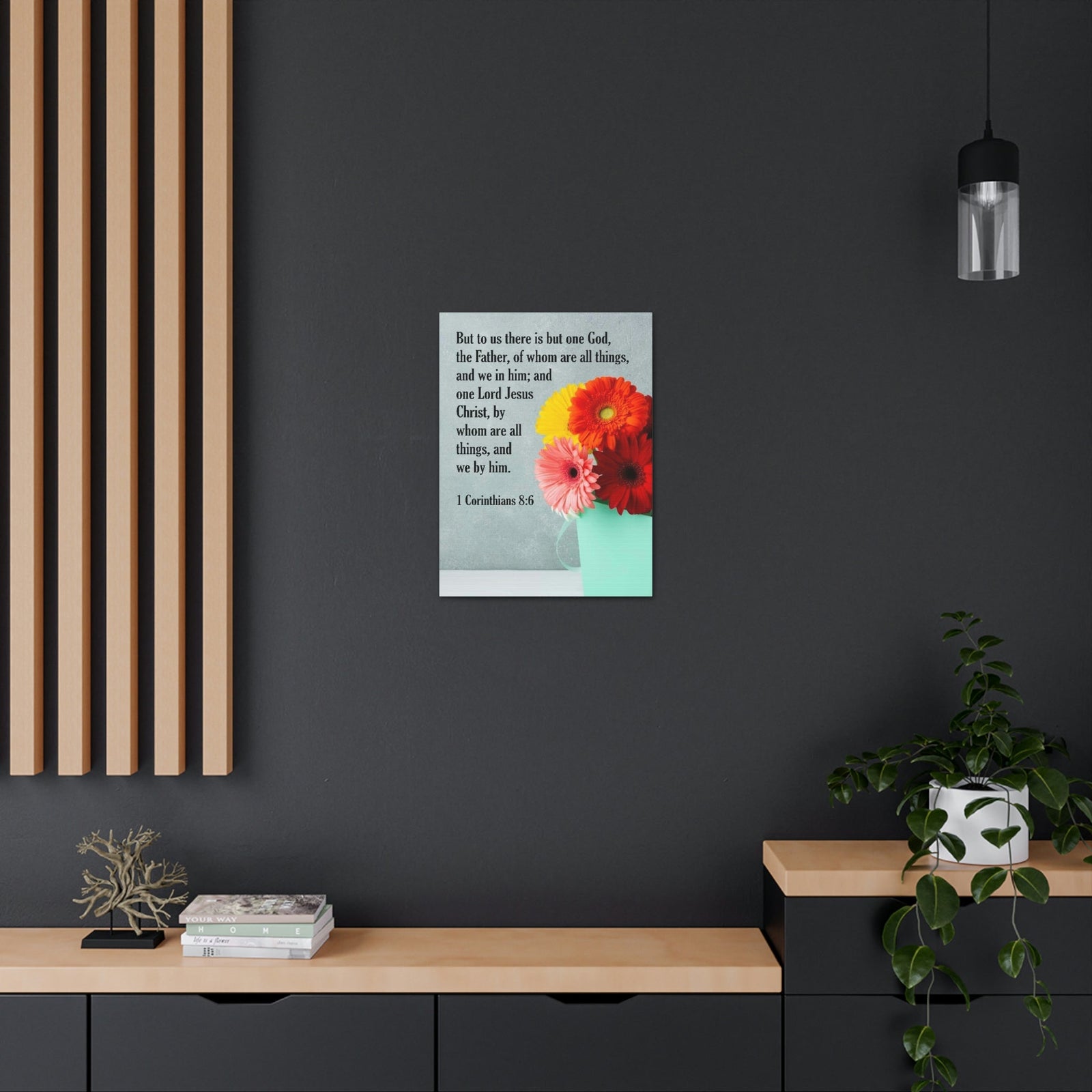 Scripture Walls God The Father 1 Corinthians 8:6 Bible Verse Canvas Christian Wall Art Ready to Hang Unframed-Express Your Love Gifts