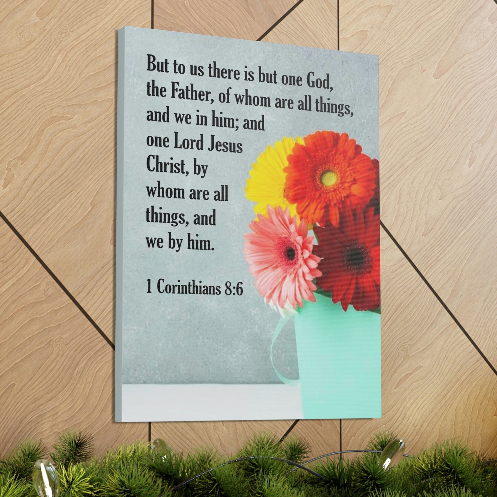 Scripture Walls God The Father 1 Corinthians 8:6 Bible Verse Canvas Christian Wall Art Ready to Hang Unframed-Express Your Love Gifts