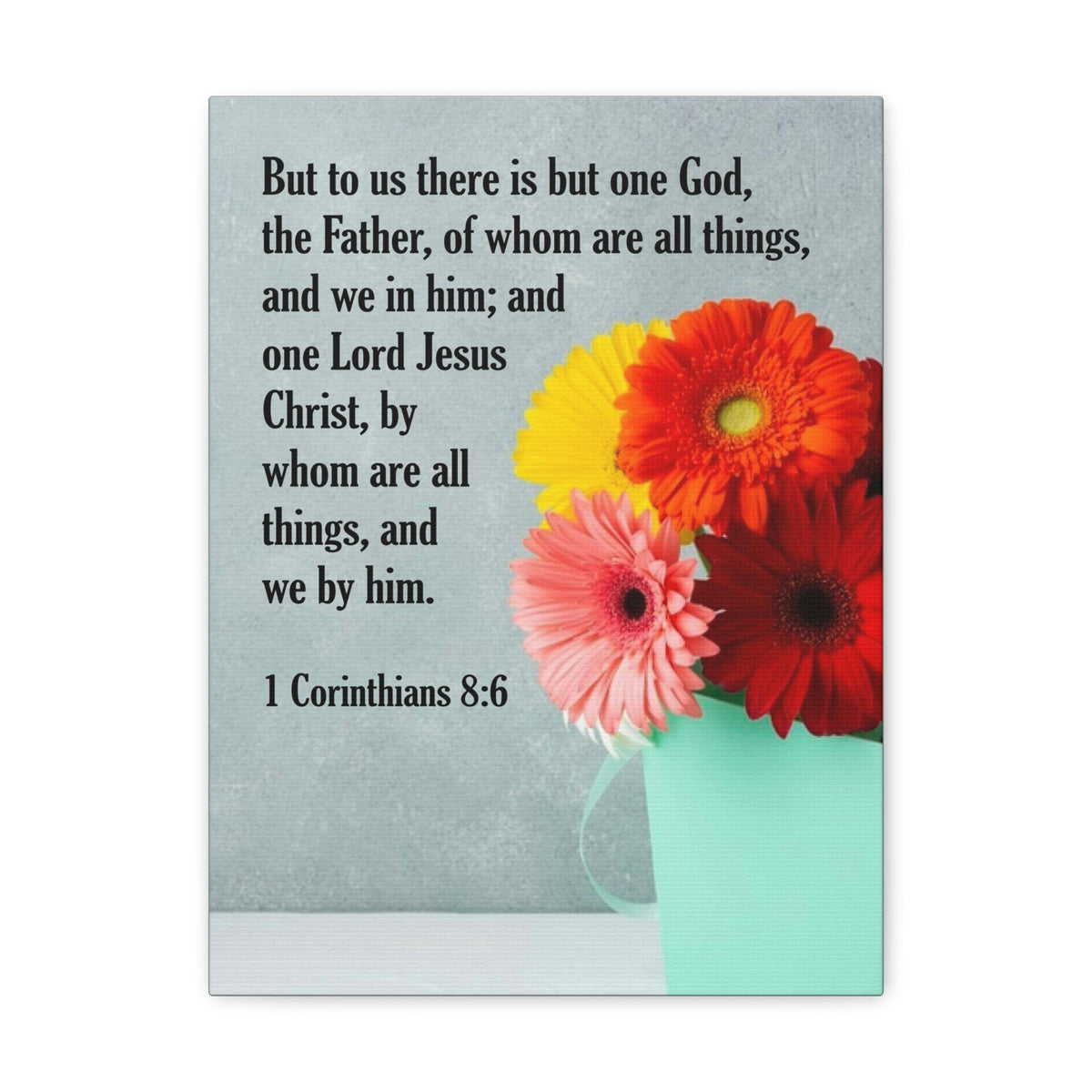 Scripture Walls God The Father 1 Corinthians 8:6 Bible Verse Canvas Christian Wall Art Ready to Hang Unframed-Express Your Love Gifts