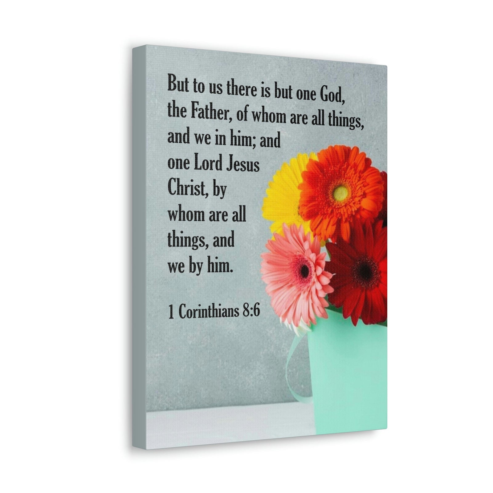 Scripture Walls God The Father 1 Corinthians 8:6 Bible Verse Canvas Christian Wall Art Ready to Hang Unframed-Express Your Love Gifts
