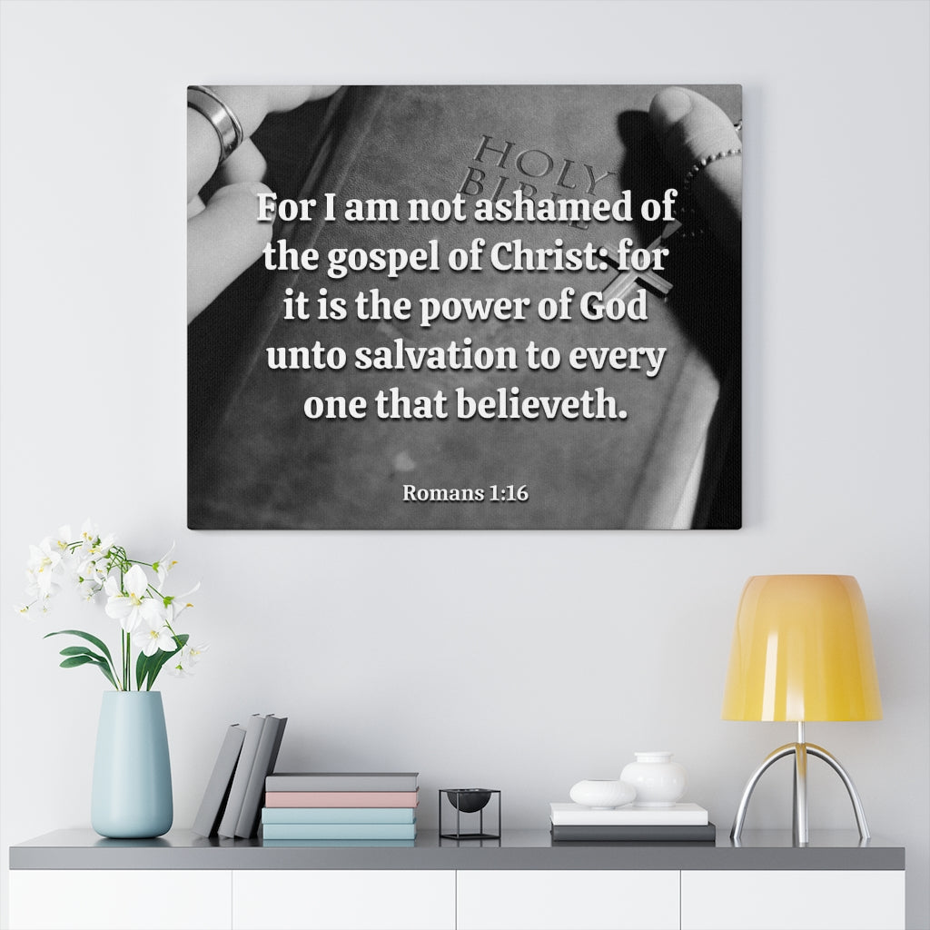 Scripture Walls God Unto Salvation Romans 1:16 Bible Verse Canvas Christian Wall Art Ready to Hang Unframed-Express Your Love Gifts