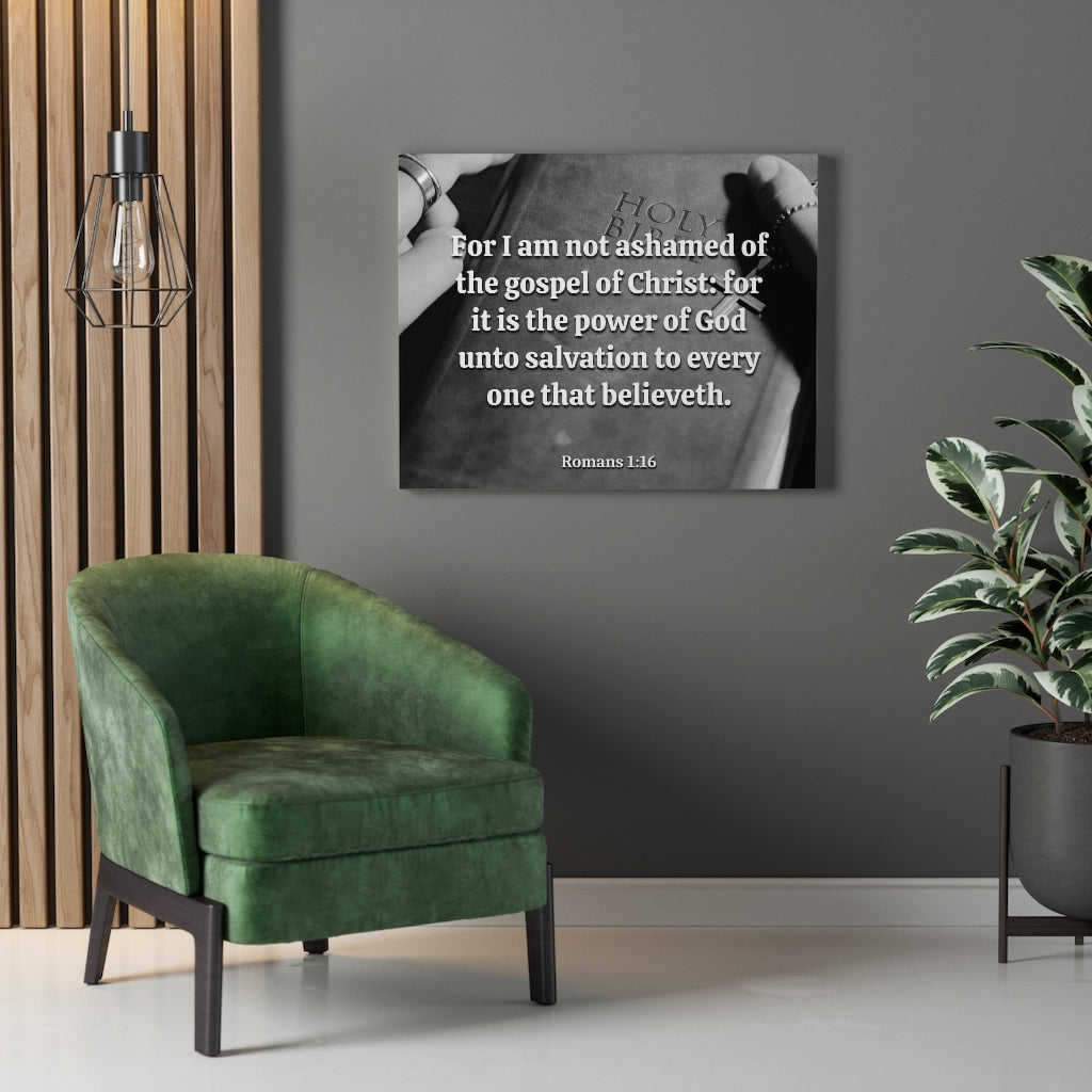 Scripture Walls God Unto Salvation Romans 1:16 Bible Verse Canvas Christian Wall Art Ready to Hang Unframed-Express Your Love Gifts