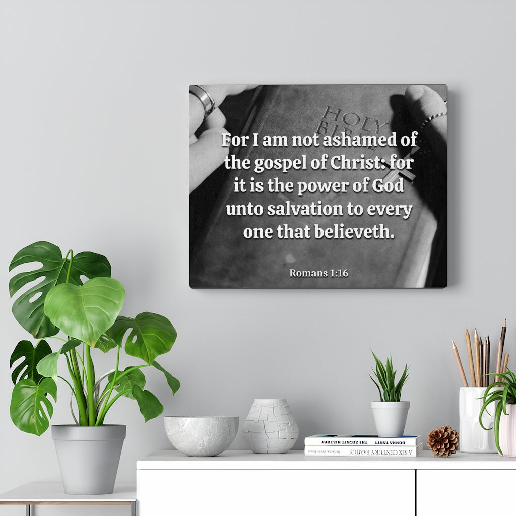 Scripture Walls God Unto Salvation Romans 1:16 Bible Verse Canvas Christian Wall Art Ready to Hang Unframed-Express Your Love Gifts