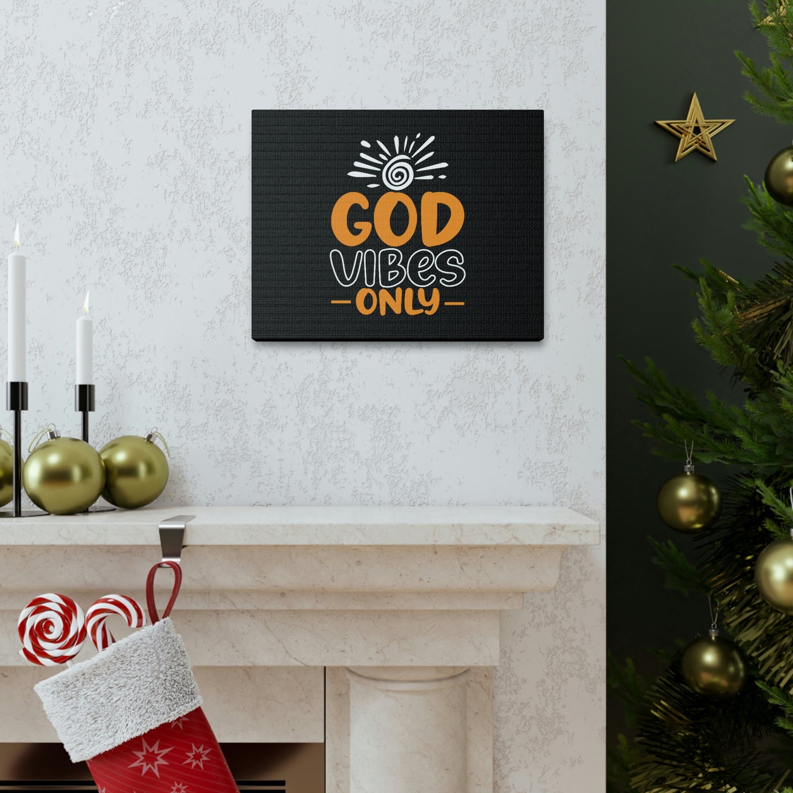 Scripture Walls God Vibes Only John 14:27 White Sun Christian Wall Art Bible Verse Print Ready to Hang Unframed-Express Your Love Gifts