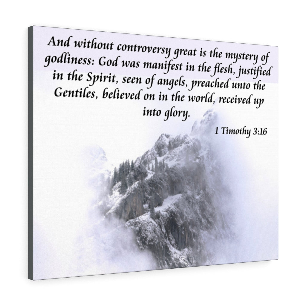Scripture Walls God Was Manifest 1 Timothy 3:16 Bible Verse Canvas Christian Wall Art Ready to Hang Unframed-Express Your Love Gifts